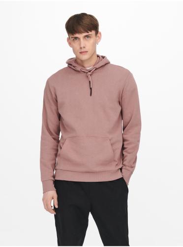 Old Pink Mens Hoodie ONLY & SONS Ceres - Ανδρικά