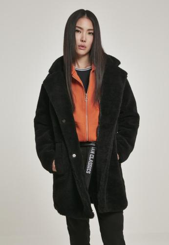 Ladies Oversized Sherpa Coat μαύρο