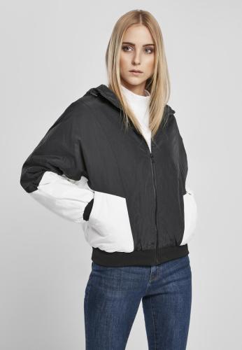 Ladies Padded 2-Tone Batwing Jacket Μαύρο/λευκό