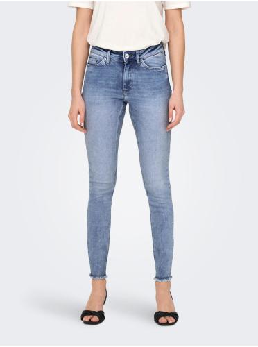 Μπλε Γυναικείο Skinny Fit Jeans με Κεντημένο Αποτέλεσμα ΜΟΝΟ Ρουζ - Γυναικεία