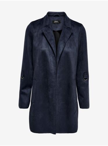 Σκούρο μπλε γυναικείο παλτό σε σουέτ φινίρισμα ΜΟΝΟ Joline - Κυρίες