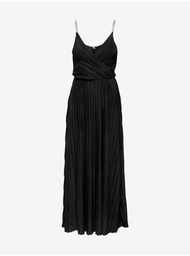 Μαύρο Πλισέ Maxi-φόρεμα ΜΟΝΟ Elema - Κυρίες