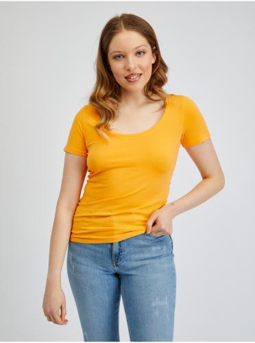 Πορτοκαλί γυναικείο βασικό μπλουζάκι ORSAY - Γυναικεία