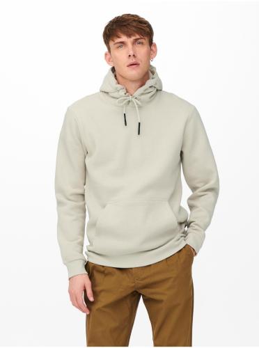 Beige Mens Basic Hoodie ONLY &; SONS Ceres - Ανδρικά