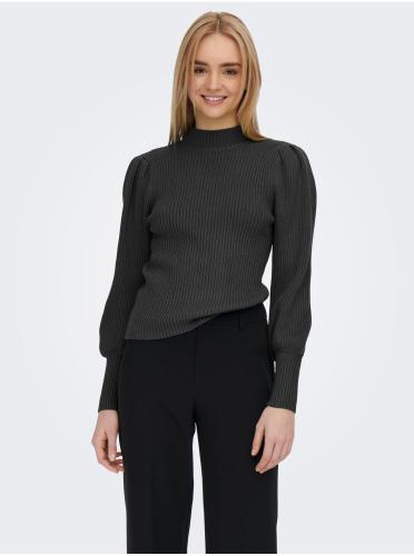 Dark gray women's ribbed sweater ONLY Katia - Women