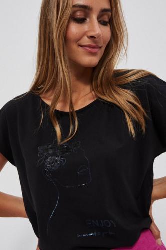 Γυναικείο T-shirt Moodo - μαύρο