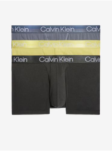 Calvin Klein Set of three men's boxer shorts in black, yellow and grey 3PK Calvin - Men