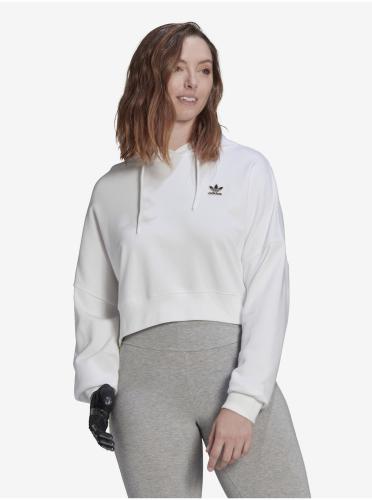 White Women's Cropped Hoodie adidas Originals - Γυναικεία