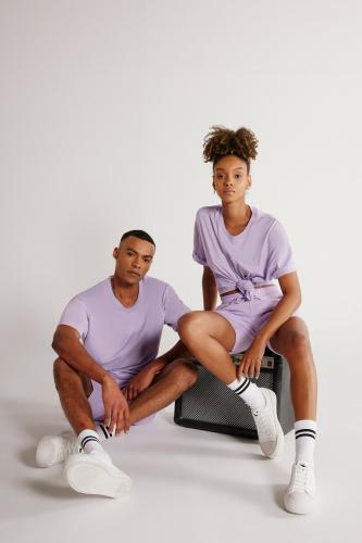 AC&Co / Altınyıldız Classics Unisex Lilac Oversize Loose Fit, Crew Neck 100% Cotton T-Shirt.