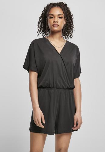 Women's short modal jumpsuit in black color