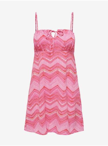 Ροζ Γυναικείο Φόρεμα με Σχέδια ΜΟΝΟ Nova - Γυναικεία