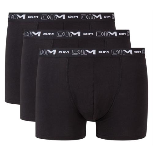 DIM COTTON STRETCH BOXER 3x - Ανδρικά μπόξερ 3 - μαύρο