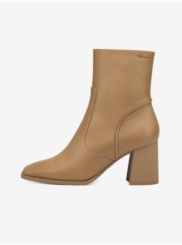 Tamaris Light Leather Heeled Ankle Boots - Γυναικεία