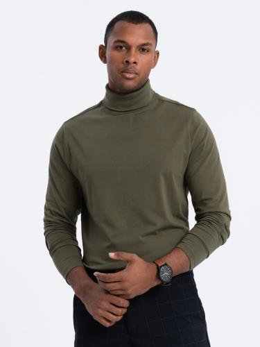 Ombre Men's turtleneck longsleeve - dark olive