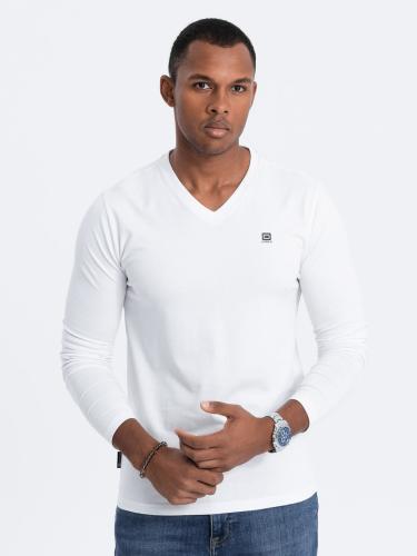 Ombre Men's V-NECK Longsleeve - white