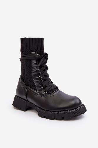 Women's lace-up ankle boots black Gentiana