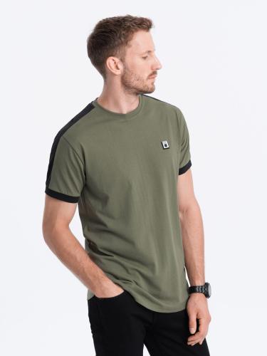 Ombre Men's cotton t-shirt with contrasting inserts