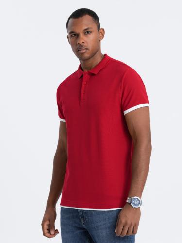 Ombre Men's cotton polo shirt - red