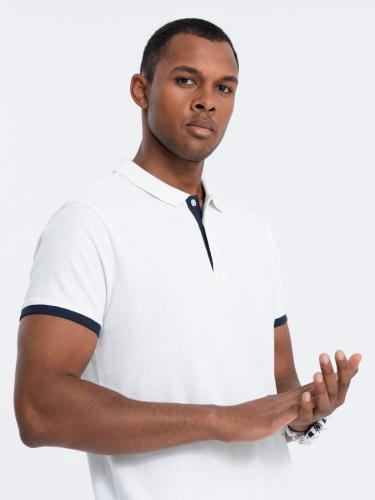 Ombre Men's cotton polo shirt - white