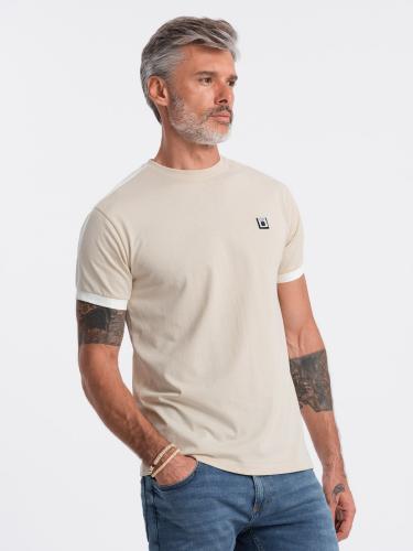 Ombre Men's cotton t-shirt with contrasting inserts