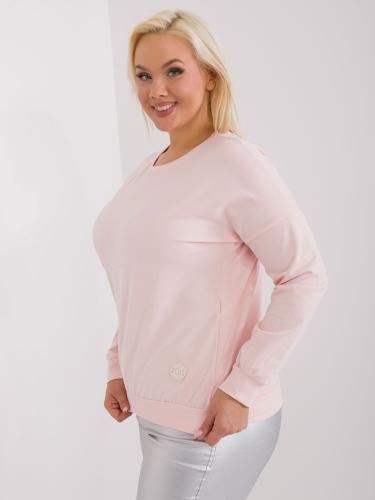 Light pink plus size blouse with long sleeves