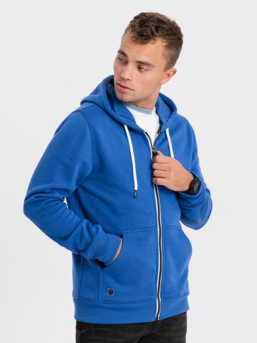 Ombre BASIC men's unbuttoned hooded sweatshirt - blue