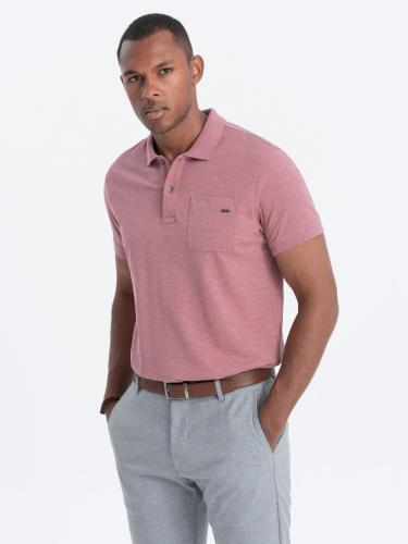Ombre Men's polo t-shirt with decorative buttons