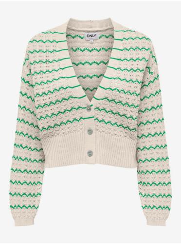 Green-beige women's striped cardigan ONLY Asa - Women's