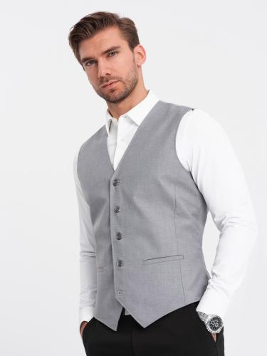 Ombre Men's suit vest without lapels - gray
