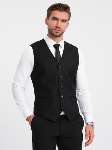 Ombre Men's suit vest without lapels - black