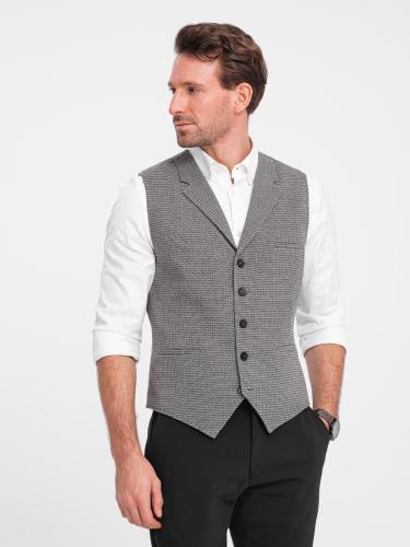 Ombre Men's jacquard jacket with lapels - graphite