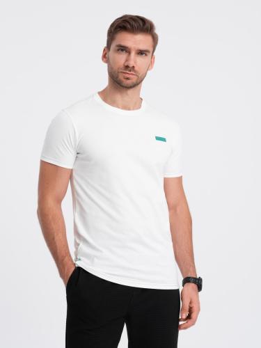 Ombre Men's cotton t-shirt with contrasting thread - white