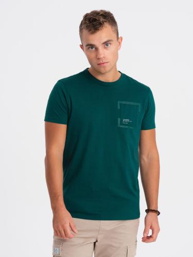 Ombre Men's cotton t-shirt with pocket - marine