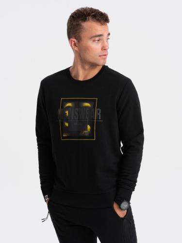 Ombre Men's non-stretch printed sweatshirt - black