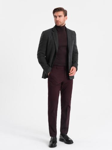 Ombre Men's jacquard jacket in delicate check - black