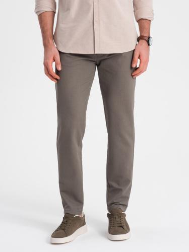 Ombre Classic men's chino pants with fine texture - dark beige
