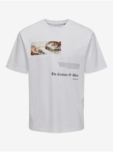 White Men's T-Shirt ONLY & SONS Apoh - Men