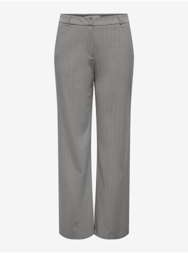 Women's grey striped trousers ONLY Brie - Ladies