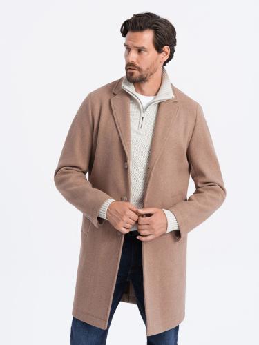 Ombre Men's lightweight single-breasted coat - beige