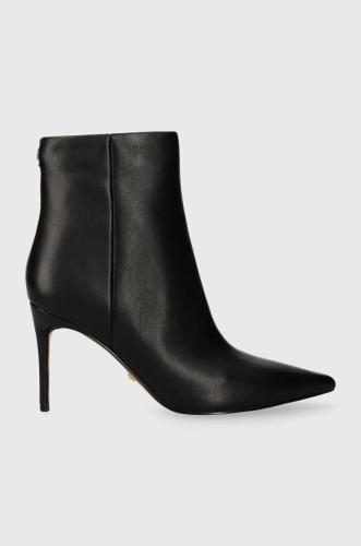 Δερμάτινες μπότες Guess RICHER γυναικείες, χρώμα: μαύρο, FL8CHE LEA10