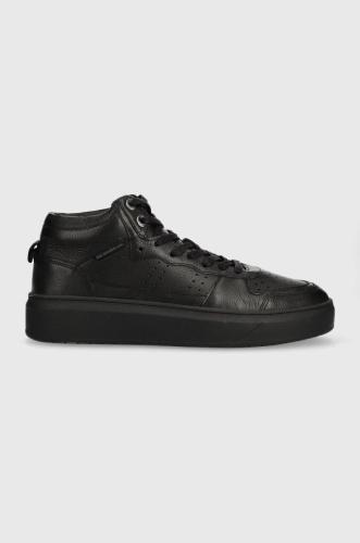 Δερμάτινα αθλητικά παπούτσια Wojas χρώμα: μαύρο, 2410151