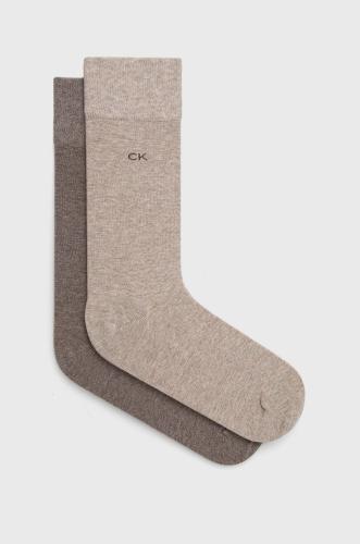 Κάλτσες Calvin Klein 2-pack χρώμα: καφέ