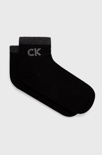 Κάλτσες Calvin Klein γυναικείες, χρώμα: μαύρο
