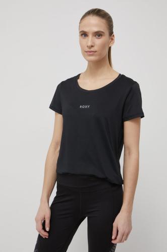 Μπλουζάκι Roxy γυναικεία, χρώμα: μαύρο
