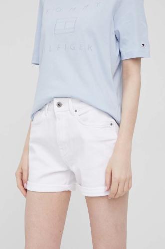 Τζιν σορτς Pepe Jeans Mary Short γυναικεία, χρώμα: άσπρο,