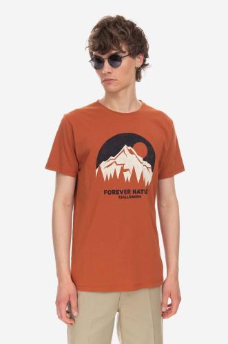 Βαμβακερό μπλουζάκι Fjallraven χρώμα: πορτοκαλί