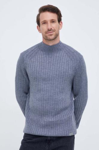 Μάλλινο πουλόβερ Calvin Klein ανδρικά, χρώμα: γκρι