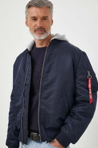 Μπουφάν bomber Alpha Industries MA-1 ZH Back EMB ανδρικό, χρώμα: ναυτικό μπλε