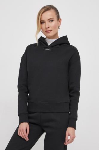Μπλούζα Calvin Klein χρώμα: μαύρο, με κουκούλα