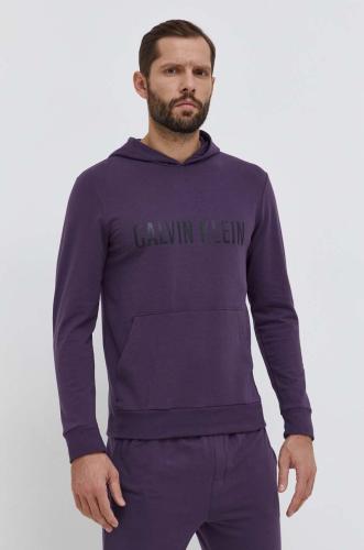 Φούτερ lounge Calvin Klein Underwear χρώμα: μοβ, με κουκούλα